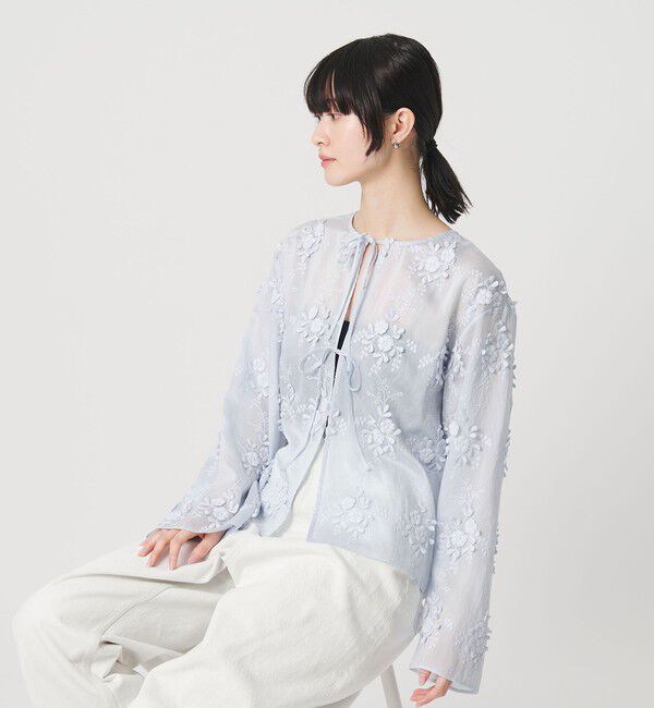 BEAUTY&YOUTH UNITED ARROWS「セルロースナイロン エンブロイダリーシャツ 2WAY」|シャツ・ブラウス|