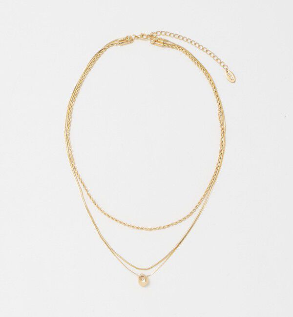 BEAUTY&YOUTH UNITED ARROWS「メタルトップ ミックスチェーン 3連 ネックレス」|ネックレス|GOLD