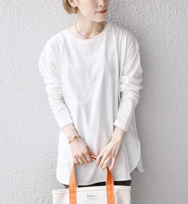SHIPS any「〈吸水速乾/洗濯機可能〉ラウンドヘム ロングスリーブ ワイド TEE」|Tシャツ・カットソー|