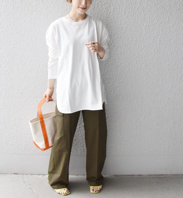 SHIPS any「〈吸水速乾/洗濯機可能〉ラウンドヘム ロングスリーブ ワイド TEE」|Tシャツ・カットソー|