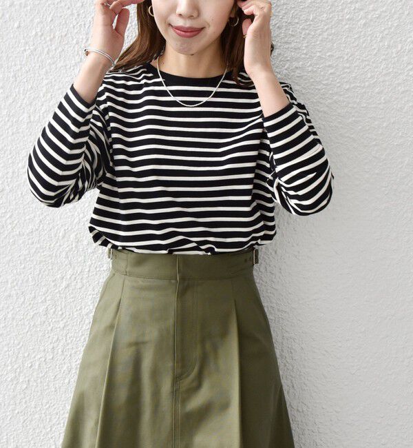 SHIPS any「〈吸水速乾/洗濯機可能〉ラウンドヘム ロングスリーブ ワイド TEE」|Tシャツ・カットソー|