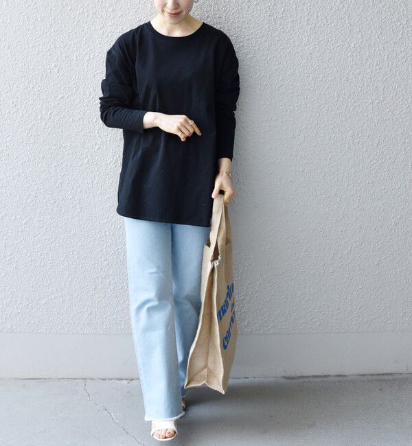 SHIPS any「〈吸水速乾/洗濯機可能〉ラウンドヘム ロングスリーブ ワイド TEE」|Tシャツ・カットソー|