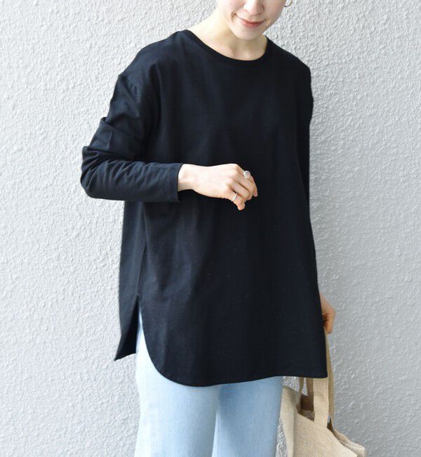 SHIPS any「〈吸水速乾/洗濯機可能〉ラウンドヘム ロングスリーブ ワイド TEE」|Tシャツ・カットソー|