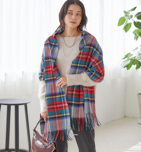 SHIPS for women「《一部予約》チェック カシミヤ ストール」|ストール|