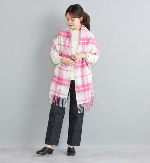SHIPS for women「《一部予約》チェック カシミヤ ストール」|ストール|