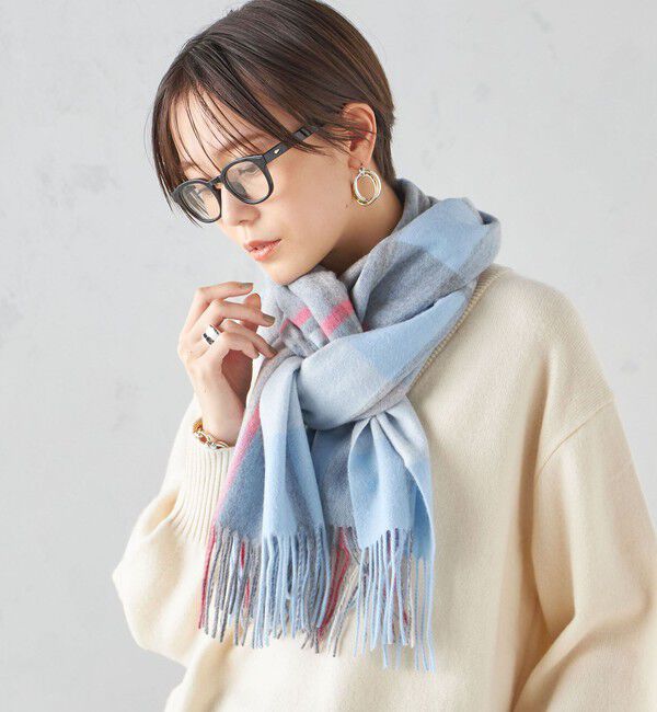 SHIPS for women「《一部予約》チェック カシミヤ ストール」|ストール|