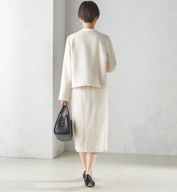 SHIPS for women「〈セレモニー対応可〉スラブ ツイード ノーカラー ジャケット（セットアップ対応）」|ノーカラージャケット|