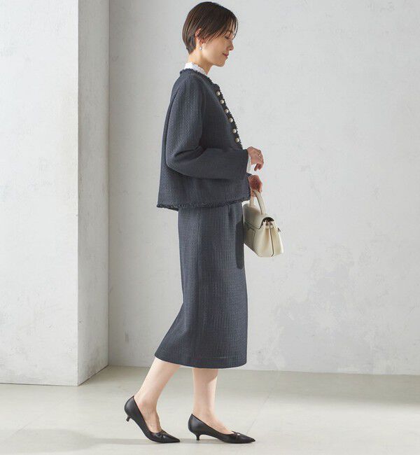 SHIPS for women「〈セレモニー対応可〉スラブ ツイード ノーカラー ジャケット（セットアップ対応）」|ノーカラージャケット|