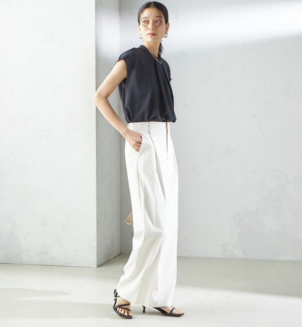 SHIPS for women「〈手洗い可能 〉ドライオックス フロント タック ストレート パンツ 25SS」|その他|