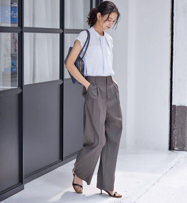 SHIPS for women「〈手洗い可能 〉ドライオックス フロント タック ストレート パンツ 25SS」|その他|