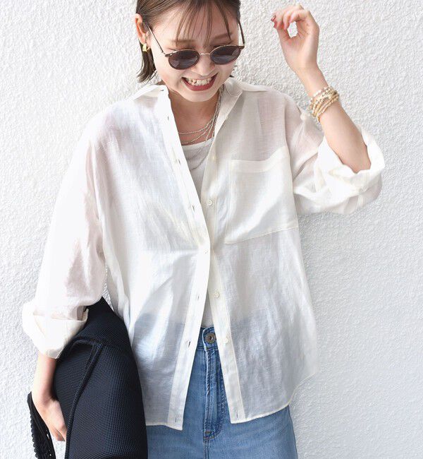 SHIPS for women「〈手洗い可能〉IMPERIAL LINEN オーバー シャツ」|シャツ・ブラウス|