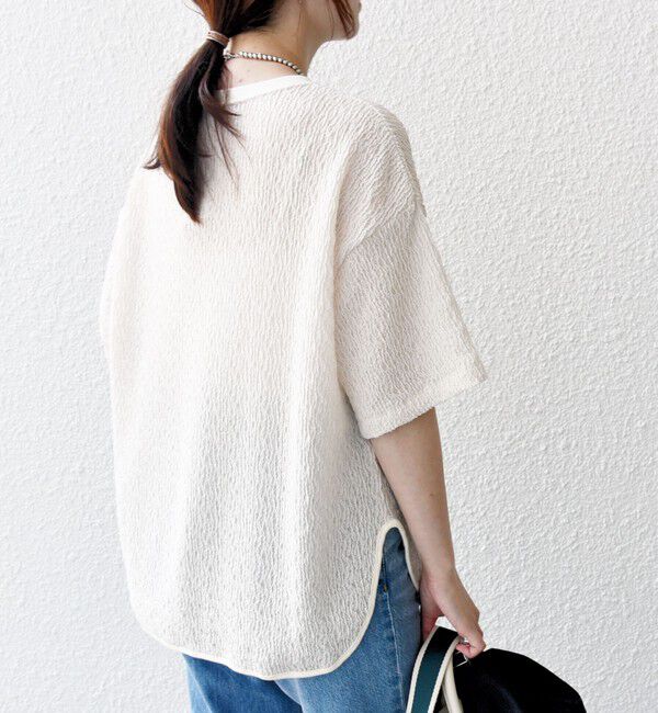 SHIPS for women「〈手洗い可能〉ランダム ブルーゼ ショート スリーブ プルオーバー」|Tシャツ・カットソー|