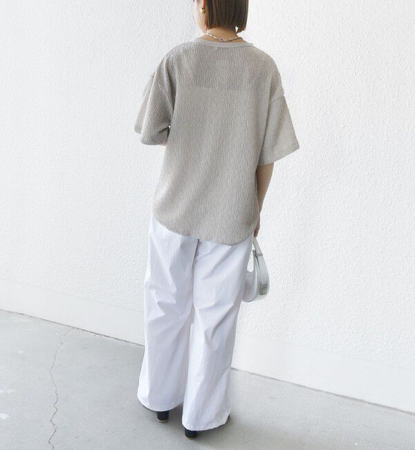 SHIPS for women「〈手洗い可能〉ランダム ブルーゼ ショート スリーブ プルオーバー」|Tシャツ・カットソー|