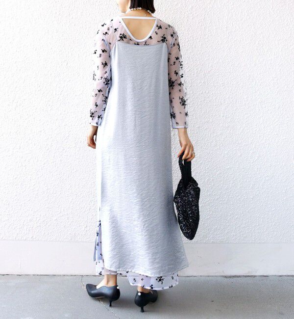 SHIPS for women「kaene:フロッキー レース &times; サテン 2WAY ワンピース（セレモニー対応可）」|ドレス|