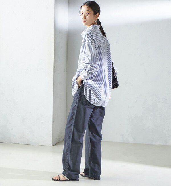 SHIPS for women「SHIPS Primary Navy Label:コットン タイプライター ビッグ シャツ」|シャツ・ブラウス|