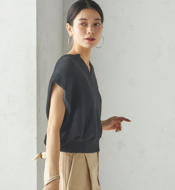 SHIPS for women「〈手洗い可能〉ポリエステル 麻 スキッパー プルオーバー」|プルオーバー|