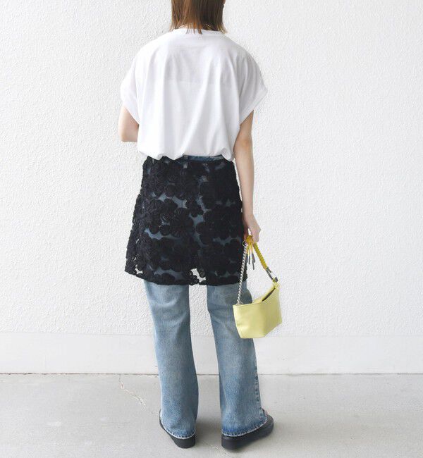 SHIPS for women「《予約》〈手洗い可能〉フラワー 刺繍 チュール ラップ スカート」|スカート|