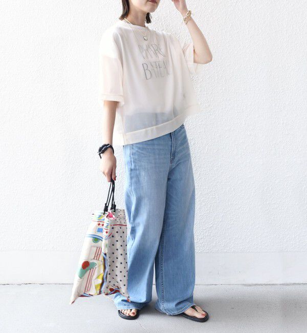 SHIPS for women「〈手洗い可能〉シアー トリコット ショート スリーブ プルオーバー」|Tシャツ・カットソー|