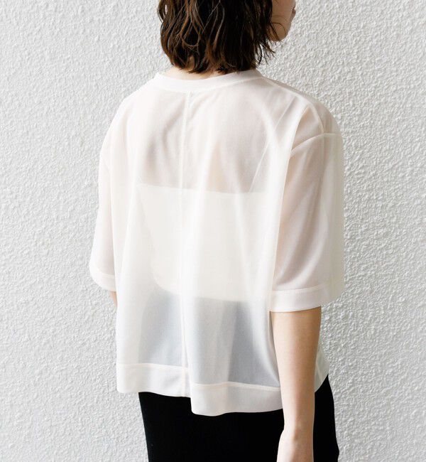SHIPS for women「〈手洗い可能〉シアー トリコット ショート スリーブ プルオーバー」|Tシャツ・カットソー|