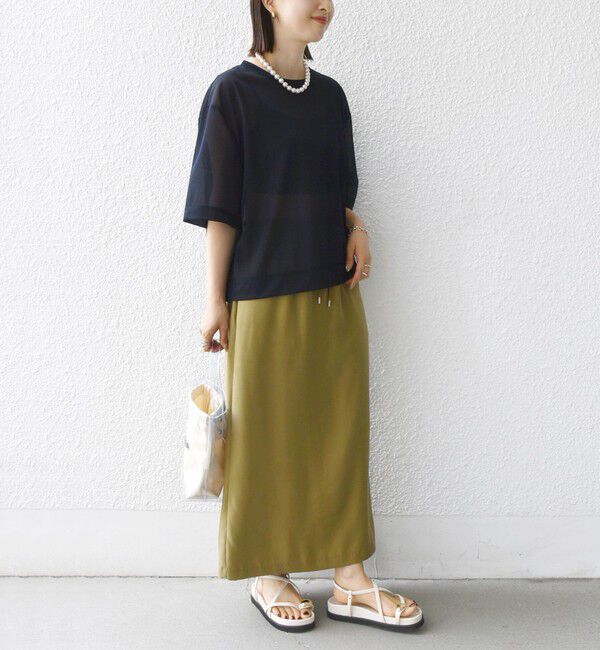 SHIPS for women「〈手洗い可能〉シアー トリコット ショート スリーブ プルオーバー」|Tシャツ・カットソー|