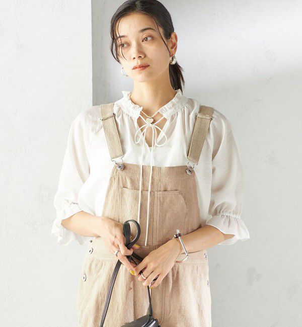 SHIPS for women「《予約》〈手洗い可能〉麻 コットン オールインワン」|オールインワン|