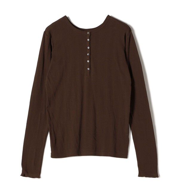 SHIPS for women「【SHIPS別注】miller: シアー ヘンリー ネック ロング スリーブ TEE」|Tシャツ・カットソー|
