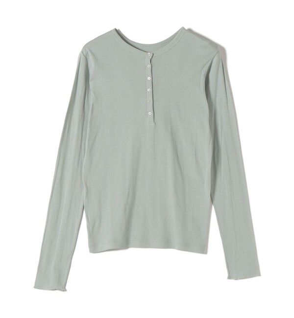 SHIPS for women「【SHIPS別注】miller: シアー ヘンリー ネック ロング スリーブ TEE」|Tシャツ・カットソー|