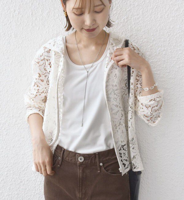 SHIPS for women「〈手洗い可能〉レース ジップアップ パーカ」|パーカー|