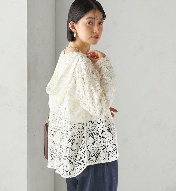 SHIPS for women「〈手洗い可能〉レース ジップアップ パーカ」|パーカー|