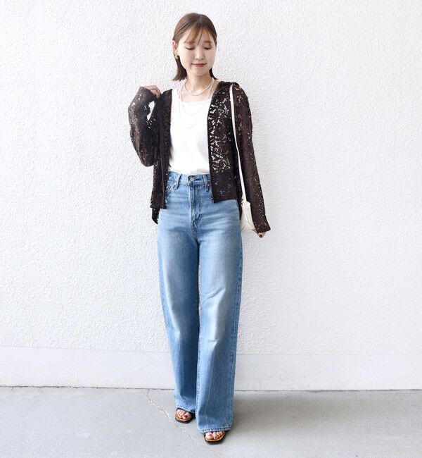 SHIPS for women「〈手洗い可能〉レース ジップアップ パーカ」|パーカー|