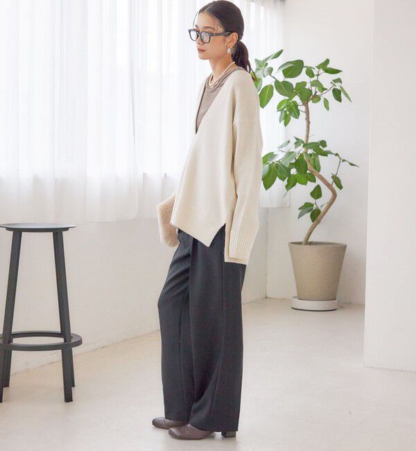 SHIPS for women「〈手洗い可能〉ウール カシミヤ Vネック プルオーバー」|ニット・セーター|