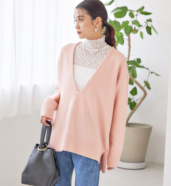 SHIPS for women「〈手洗い可能〉ウール カシミヤ Vネック プルオーバー」|ニット・セーター|