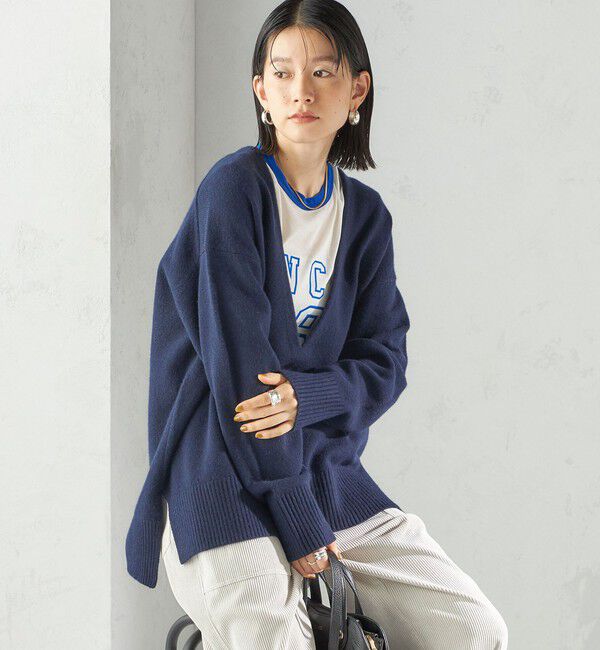 SHIPS for women「〈手洗い可能〉ウール カシミヤ Vネック プルオーバー」|ニット・セーター|