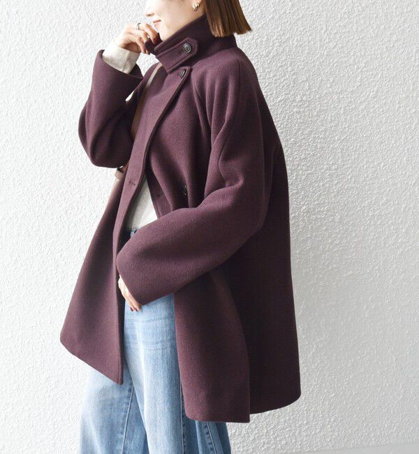 SHIPS any「《一部追加予約》【WEB限定】PURE WOOL スタンド & テーラード ハーフ コート」|その他|