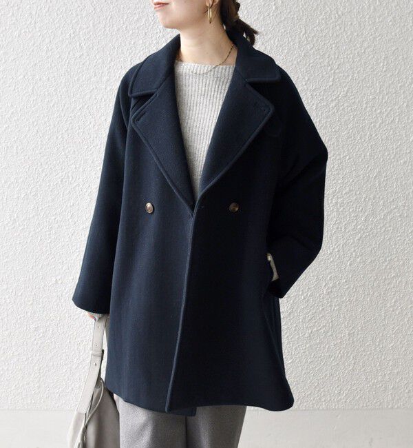SHIPS any「《一部追加予約》【WEB限定】PURE WOOL スタンド & テーラード ハーフ コート」|その他|