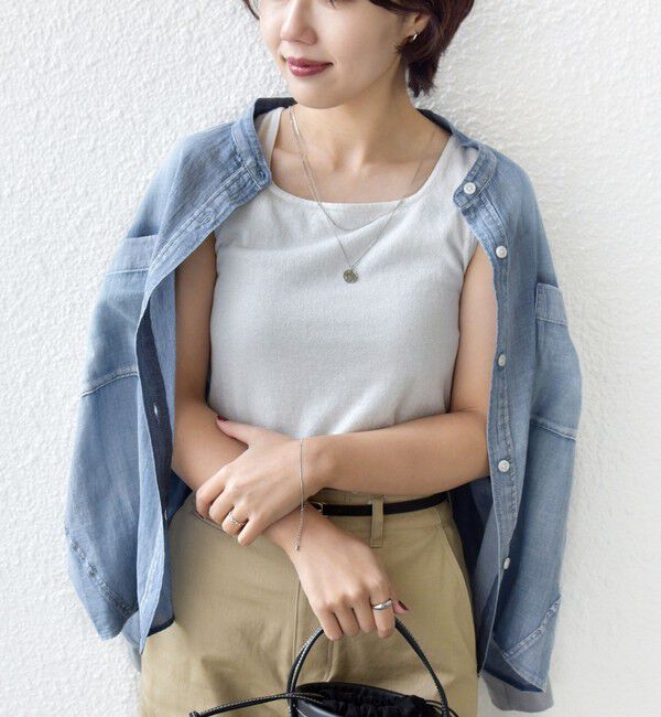 SHIPS for women「〈手洗い可能〉ラメ 2WAY ノースリーブ プルオーバー」|タンクトップ|