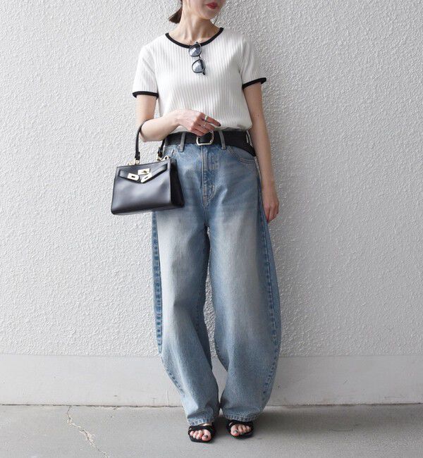 SHIPS any「〈洗濯機可能〉テレコ リブ バイカラー ショートスリーブ TEE」|Tシャツ・カットソー|