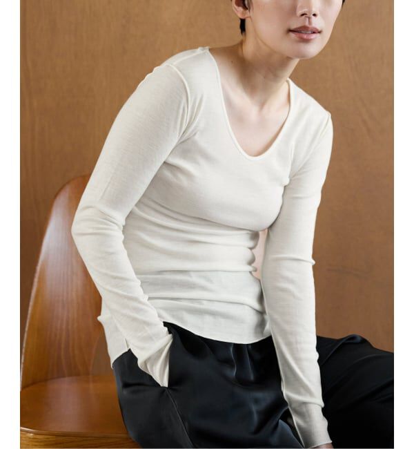 EMILYWEEK「Super120's 2WAYウールプルオーバー」|Tシャツ・カットソー|ホワイト