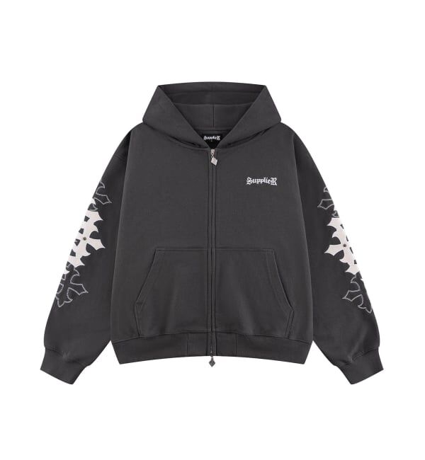 JOINT WORKS「SUPPLIER / サプライヤー Multiple Cross Patch Zip Hoodie」|パーカー|グレーA