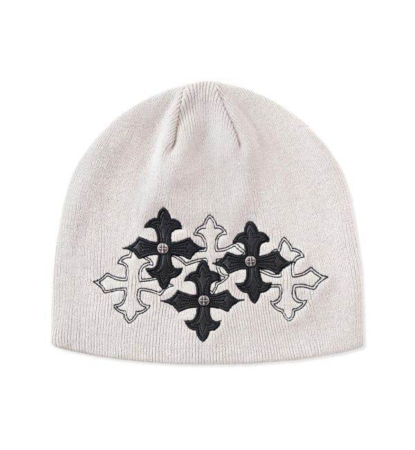 JOINT WORKS「SUPPLIER / サプライヤー Multiple Cross Patch Beanie」|ニット帽|グレーA