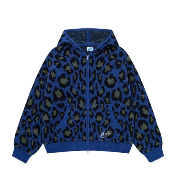 JOINT WORKS「WOKE EDGE / ウォークエッジ Leoparad Mohair Zip Knit」|パーカー|ブルー A