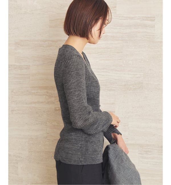 Plage「《追加予約》RIB BUTTON カーディガン」|カーディガン|