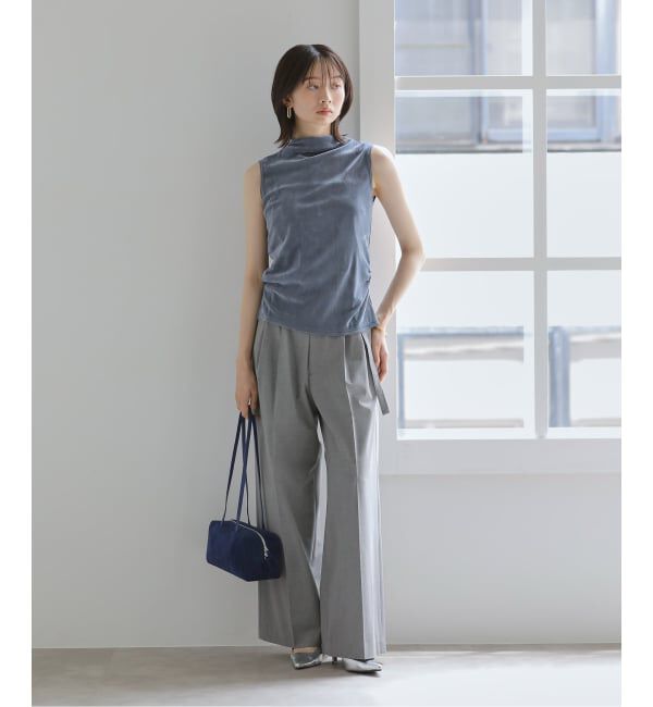  「【洗える】チュールフロッキーハイネックカット」|Tシャツ・カットソー|