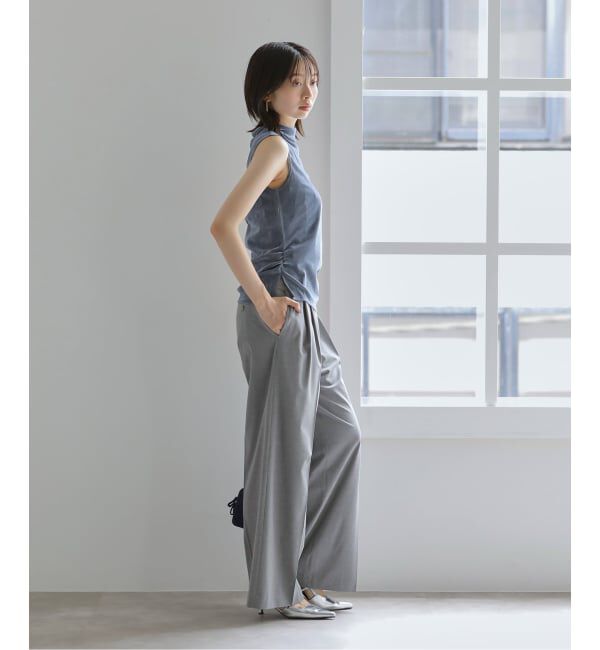  「【洗える】チュールフロッキーハイネックカット」|Tシャツ・カットソー|