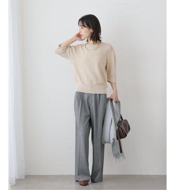  「【洗える】ベロアコンシャスニット」|ニット・セーター|