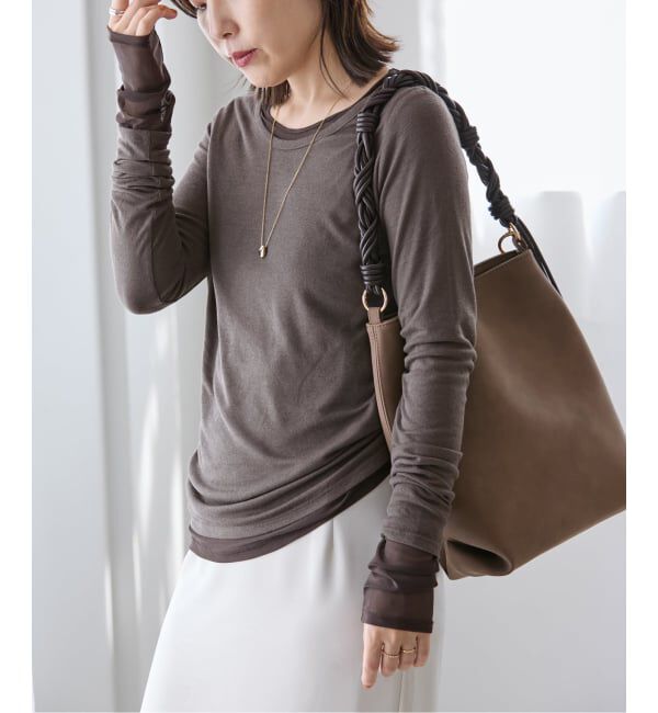  「【洗える】レイヤードカットソー」|Tシャツ・カットソー|
