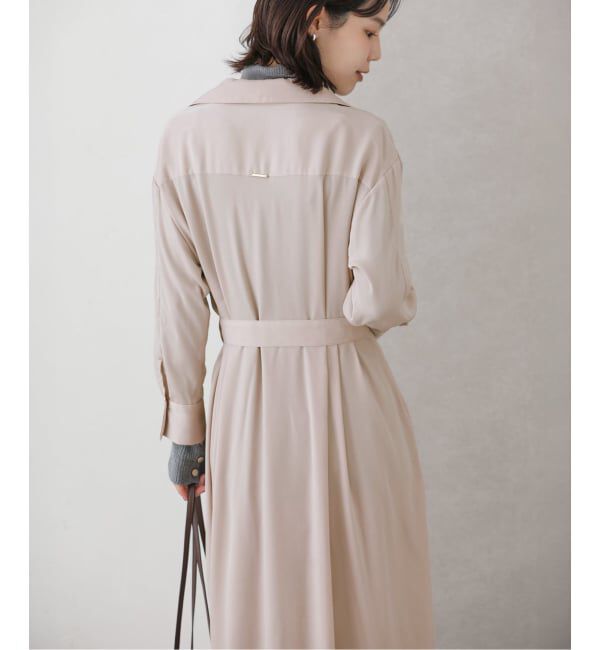  「【洗える】シャツカシュクールワンピース」|ワンピース|