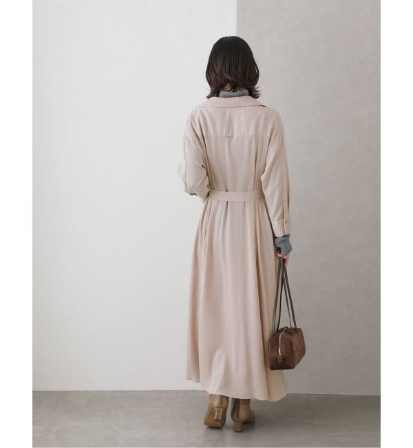  「【洗える】シャツカシュクールワンピース」|ワンピース|