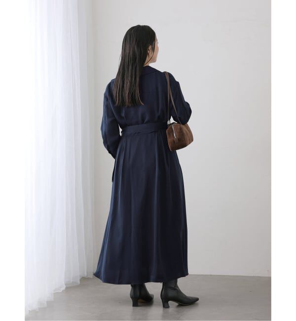  「【洗える】シャツカシュクールワンピース」|ワンピース|