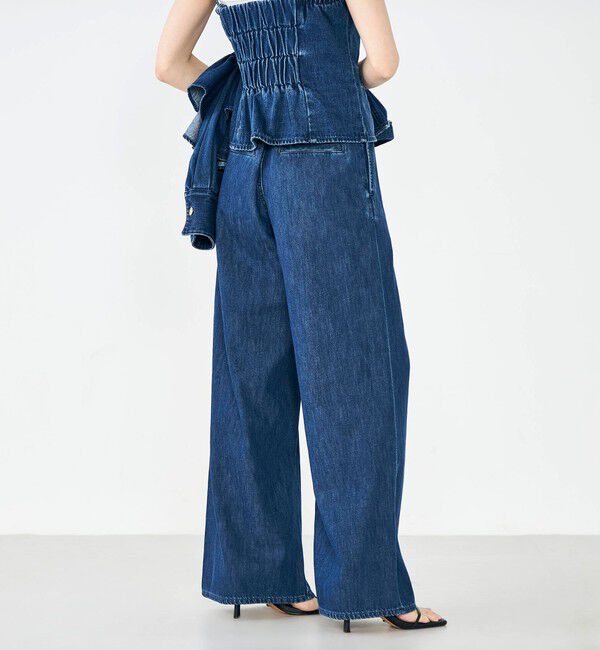 Rie Miller「【RM denim】リネン混ラップワイドパンツ」|その他|
